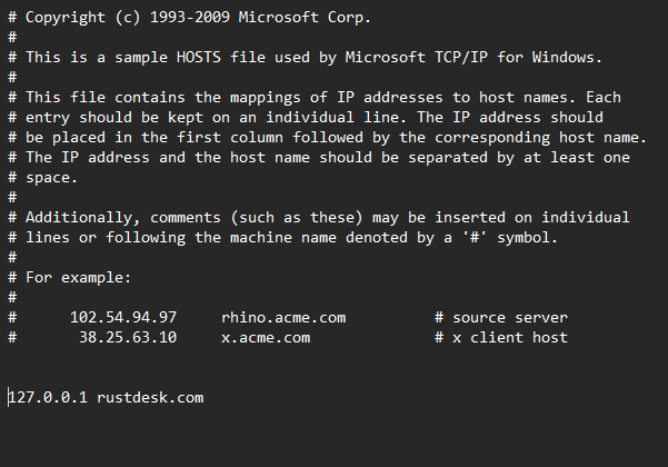 Editing hosts file on Windows
